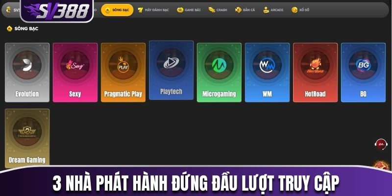 3 nhà phát hành đứng đầu lượt truy cập